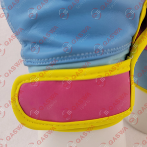 ถุงมือเบสบอลหนังวัวสายสั้นสีชมพูและสีน้ำเงินนีออนสีเหลืองนีออนงานตามสั่ง - Product Image 3