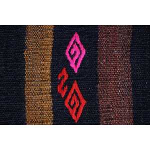 Vintage Turkish Rug, 1.8x10.2 ft Kilim Rug, <b>Brown</b> Red Floral <b>Wool</b> Rug - Product Image 5