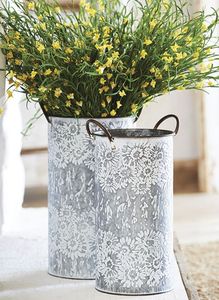 Haute qualité en métal galvanisé ferme rustique fleur Vase planteur intérieur/extérieur jardin planteur Pot pour la décoration intérieure - Product Image 5