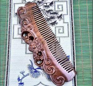 <b>Hot</b> Selling Professional Classic Wooden Common <b>Comb</b> Men Long Design Custom Logo Tayyab Handicraft Brand Low Price Home Use Black - Product Image 4