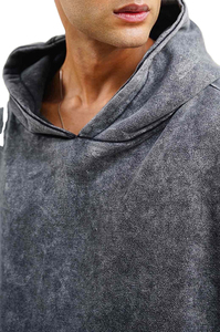 Survêtement en coton personnalisé avec fermeture éclair, lavage à l'acide, fabrication sur mesure, sweat-shirts et pantalons de survêtement pour hommes, fermeture éclair en coton - Product Image 4