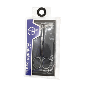 Ciseaux à cuticules professionnels 3Pro, soin des ongles, SP-11-18, pédicure, lame droite et incurvée, céramique, manche en plastique, logo personnalisé - Product Image 2