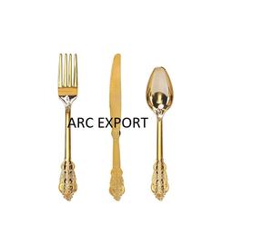 Stylish Design Gold Polished Metal Dinnerware Flatware Cutlery <b>Set</b> for Best Selling Kitchen Ware Wedding Flat Ware Cutlery - Product Image 5