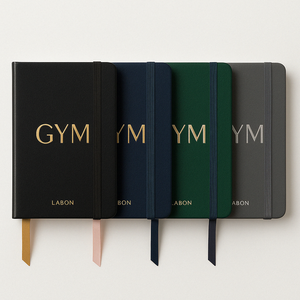 LABON定制A5每日金箔健身房规划师多色精装健身日记运动跟踪器笔记本双丝带 - Product Image 2