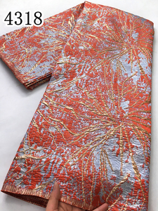 4318 nigeriano tessuto di pizzo Jacquard di alta qualità doratura africano in <span class=keywords><strong>Organza</strong></span> tessuto francese festa per le donne abiti - Product Image 6