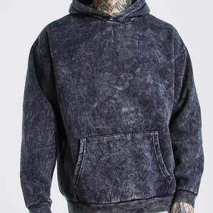 Sudadera con capucha para hombre 2026, personalizada, con lavado ácido, de peso pesado, 100% algodón polar, transpirable, 350g, efecto descolorido por el sol, con cremallera, estampado liso - Product Image 1