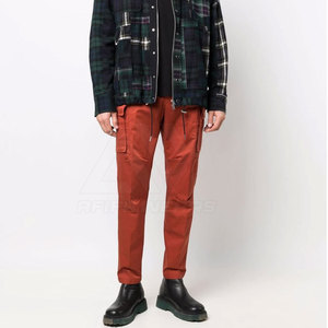 Pantalon cargo décontracté léger pour homme, taille élastique, streetwear, coupe droite, service OEM, taille mi-haute, uni, teint, respirant - Product Image 2