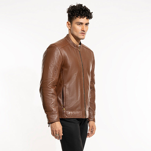 Nouvelle Veste en Cuir pour Homme Style Urbain 2025 – Respirante, Qualité Personnalisée, Col Rond en Coton, Idéale Printemps, Façade en Toile - Product Image 3