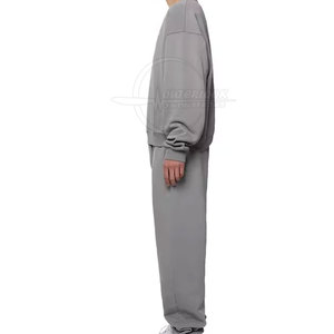 Trajes de chándal de algodón 100% personalizados para adultos Patrón sólido Ropa de invierno de talla grande con logotipo personalizado y lingote de color - Product Image 2