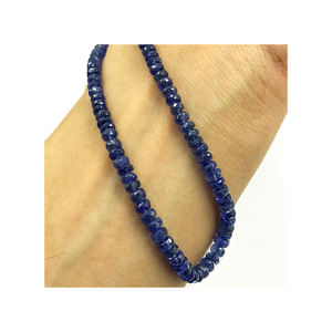 Collar de cuentas de piedras preciosas de zafiro natural 100%-Artesanía exquisita, cada ocasión - Product Image 4