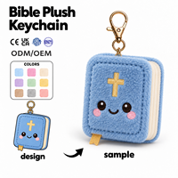 Porte-clés en peluche personnalisé OEM ODM en coton, mignon cadeau chrétien, breloque de sac en peluche douce