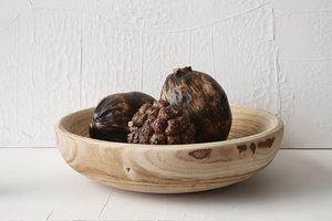 Decorative Paulownia Wood <b>Bowl</b> for Farmhouse Decor Pedestal Decorative <b>Bowl</b> for Table 12" <b>Large</b> Fruit <b>Bowl</b> Wood - Product Image 2
