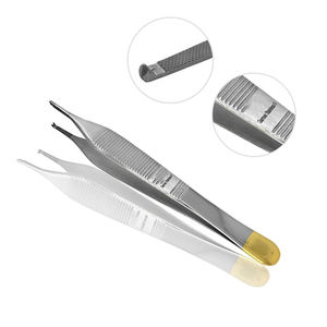 Venta al por mayor de alta calidad Adson tejido fórceps pinzas 1x2 dientes Acero inoxidable instrumentos quirúrgicos Manual fuente de alimentación CE - Product Image 2