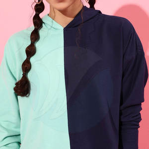 Sudaderas con capucha de algodón de calidad superior para mujer, conjunto corto, ligero, contraste de color, estilo informal de invierno - Product Image 5