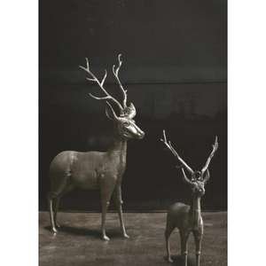 Décoration de noël artisanat renne Sculpture ensemble couleur personnalisée debout élégant argent cerf modèles grand petit renne 2025 - Product Image 1