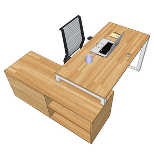 Escritorio Ejecutivo Industrial GDTGQ005 con Patas Triangulares de Hierro, Posición de Rodillas, 2 Patas en Contacto con el Suelo, 2 Soportes para Gabinetes, 80x160cm - Product Image 6