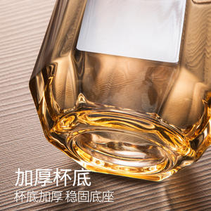 Ménage haut niveau de détection chambre lumière style de luxe avec poignée six diamant coin tasse en verre lait café jus tasses - Product Image 2