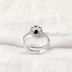 Anillo de mujer Natural púrpura cobre turquesa piedra preciosa diciembre piedra natal anillo bohemio joyería hecha a mano anillo de Plata de Ley 925 - Product Image 6