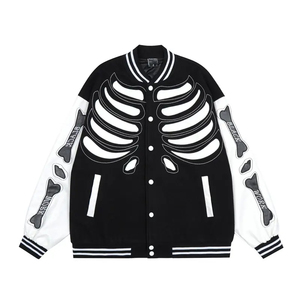 2025 Customized Men's Casual Varsity Jacket For Men Canvas <b>Fabric</b> Stand Collar Leather Sleeves Baseball Jacket for Winter Season - Product Image 5