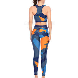 Design personnalisé pour femmes, vêtements de sport respirants, de fitness, de yoga, avec ensemble de leggings à motif solide - Product Image 4