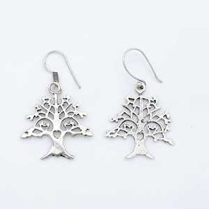 Vente en gros 925 Sterling Silver Tree Designer Hoops Boucles d'oreilles Ethnique Trendy Gold Dangle Drop Femmes Filles Exclusif 925 Sterling - Product Image 1