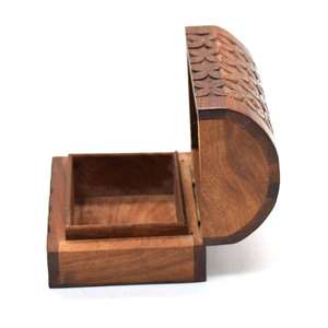 Boîte ronde en bois écologique pour le stockage de bijoux et de cadeaux-Intérieur doux pour les articles délicats - Product Image 1