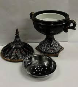 Brûleur à encens Mabkhar décoratif sur mesure pour la décoration de la maison, brûleur à encens Bakhoor en laiton doré fait à la main - Product Image 6