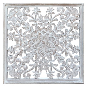 Premium Handcrafted <b>MDF</b> Wood Antique Wall <b>Panel</b> Set of 3 Square Design for Home and Office Interior at Best Wholesale Rate - Product Image 6