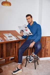 เสื้อฮู้ดแบบสวมหัวเสื้อสเวตเตอร์ผ้าคอตตอนหนา440 GSM ทรงโอเวอร์ไซส์สำหรับฤดูหนาวพิมพ์แบบกำหนดเองผู้ผลิตจำนวนมาก - Product Image 3