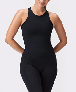Camiseta sin mangas de entrenamiento para mujer, sin costuras, de Color marrón Premium, elástica atlética ligera y ultrasuave, perfecta para entrenar correr - Product Image 4