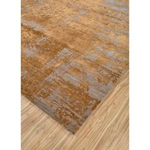 Tapis en laine et soie de bambou noué à la main Kavi gris et noir, motif abstrait rectangulaire Théorie du Chaos pour salon d'adolescents Esk-450 - Product Image 2