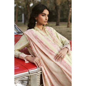 Ensemble de costume en tissu brodé pour femmes, 3 pièces, avec dupatta en mousseline brodée PM-62016 - Product Image 5