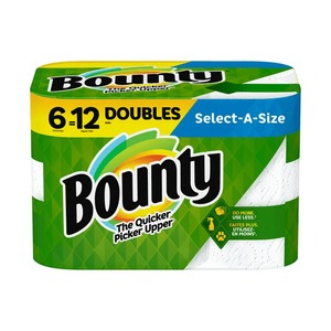 Bounty Select-A-Size White 2-Ply Kitchen <b>Paper</b> Towels 6 Double Rolls for Effective Kitchen Cleaning and Toilet <b>Tissue</b> Use - Product Image 2