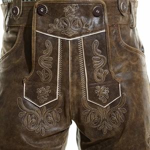Pantalon en daim en cuir bavarois marron Oktoberfest Lederhosen XS 6XL motifs boutons prix de gros faible coût - Product Image 4