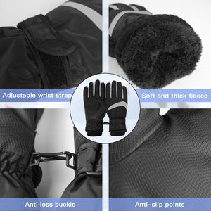 Gants d'hiver en cuir véritable pour hommes sur mesure écran tactile de style imprimé Compatible pour la scène de ski décontractée directe du Pakistan - Product Image 3