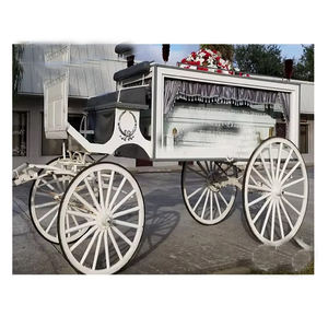Chariot de corbillard blanc tiré par des chevaux traditionnel Design victorien royal Transport touristique Vente de carrosse tiré par des chevaux victoriens - Product Image 1