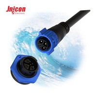 Connecteur hybride étanche 15A 5A M19 3+5 broches à verrouillage par poussée pour transmission mixte d'alimentation et de signal TUV