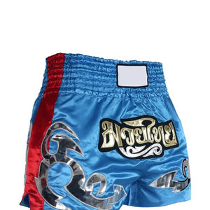 กางเกงมวยไทยขาสั้นผู้ชายดีไซน์แฟชั่นปรับแต่งได้ลายปักทึบการฝึกมวยไทย - Product Image 5
