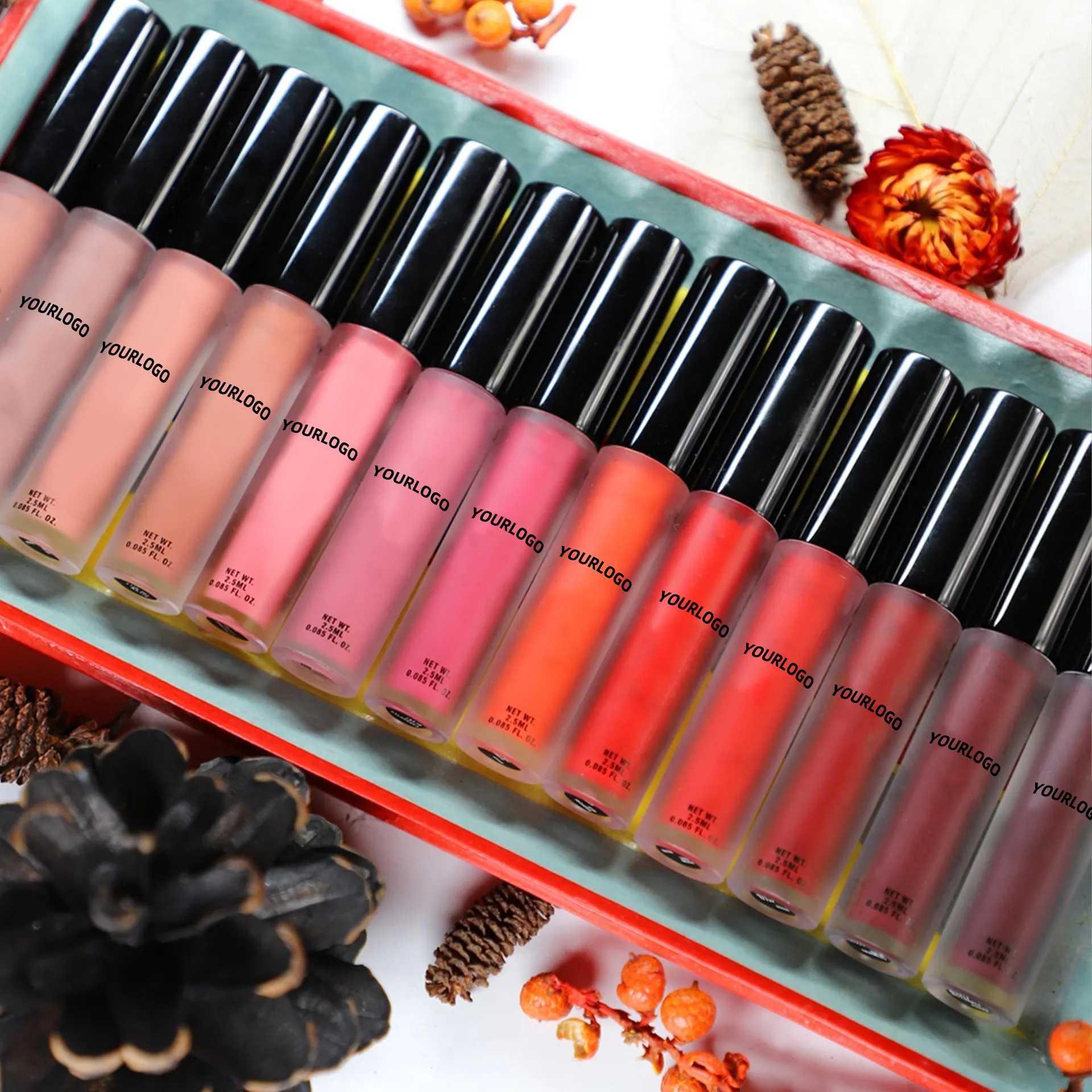 Eigenmarke vegan 20 Farbe matter flüssiger Lippenstift wasserfest hydratisiert Lipglaß nackter roter Lippenstift Anbieter