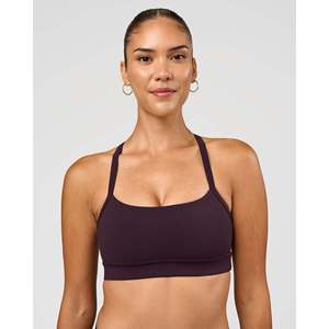 Soutien-gorge de sport rembourré Momentum - Soutien-gorge d'entraînement Activewear couleur prune de minuit - Product Image 1