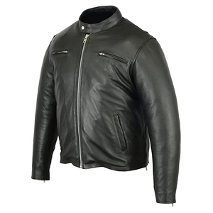 Veste de motard de luxe pour hommes en cuir noir coupe ajustée haut Streetwear mode parfaite pour l'équitation et un usage décontracté grande taille vestes pour hommes - Product Image 2