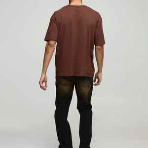 เสื้อยืดโอเวอร์ไซซ์สำหรับผู้ชายเสื้อยืดครอปโบซี่พิมพ์ลายเสื้อผ้าฝ้ายสตรีท2025 240ก. - Product Image 4