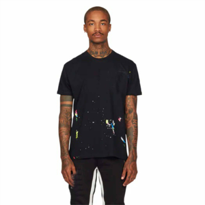 Camiseta para hombre cómoda y elegante y conjunto de pista acampanada apilada: perfecto para ropa informal y atlética - Product Image 1