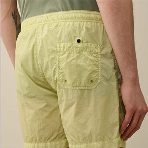 <b>Men</b> High Street Solid Eco-Friendly Light <b>Yellow</b> Polyester Summer <b>Shorts</b> with Elastic Waist and Side Pockets for Casual Wear - Product Image 5
