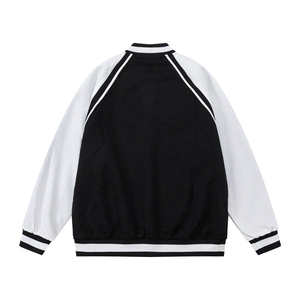 Latest Design OEM Custom Color Block Panel Zipper Buttons Custom Logo Varsity <b>Jacket</b> Men's and Women <b>Running</b> <b>Jackets</b> - Product Image 5