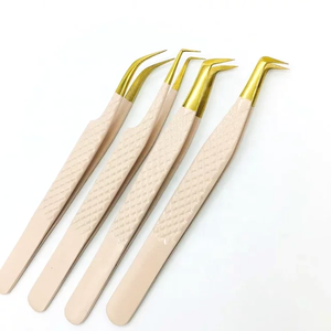 Pinzas para pestañas profesionales de melocotón con muestra gratis, pinzas para pestañas con etiqueta privada - Product Image 1