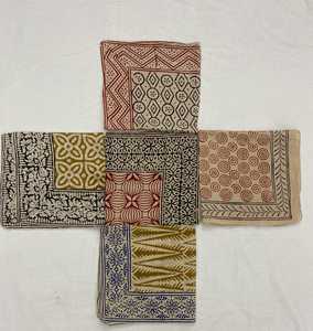 Hand Block Printed Organic Cotton Paisley <b>Bandana</b> Set Lightweight Boho Scarf - Product Image 1