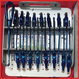 Juego de instrumentos de cirugía de columna vertebral de madera recubierta de Plasma azul de alta calidad Fuente de alimentación manual Juego de instrumentos cervicales Surtechs - Product Image 5