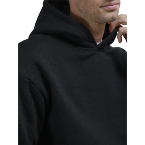 Kangroo Style Solid Black Pullover <b>Hoodie</b> for <b>Men</b> & Women Polyster/Cotton <b>Lined</b> Zipper-Up Casual Design for Winter Season - Product Image 3
