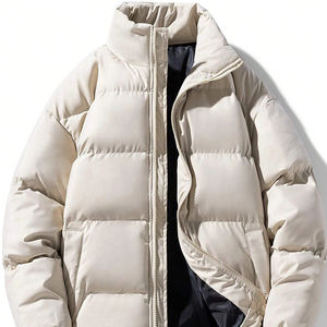 Chaqueta térmica con capucha a prueba de viento para hombre con logotipo frontal bordado de tela de lona-Ajuste moderno para acampar, senderismo, ciclismo y uso diario - Product Image 1